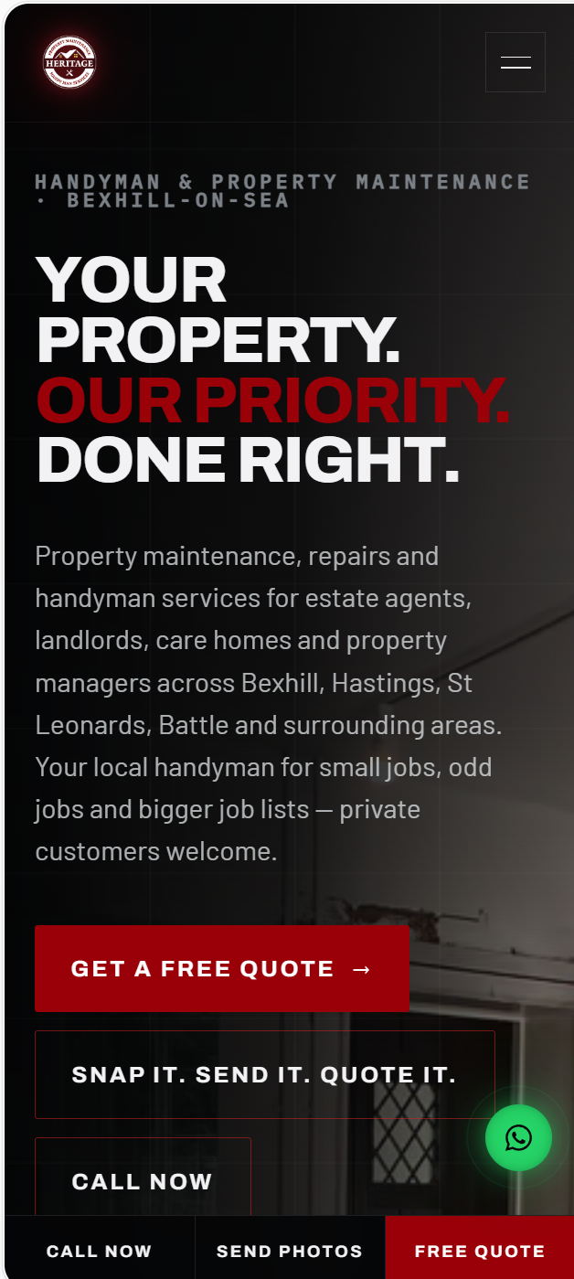 Heritage Handyman mobile preview