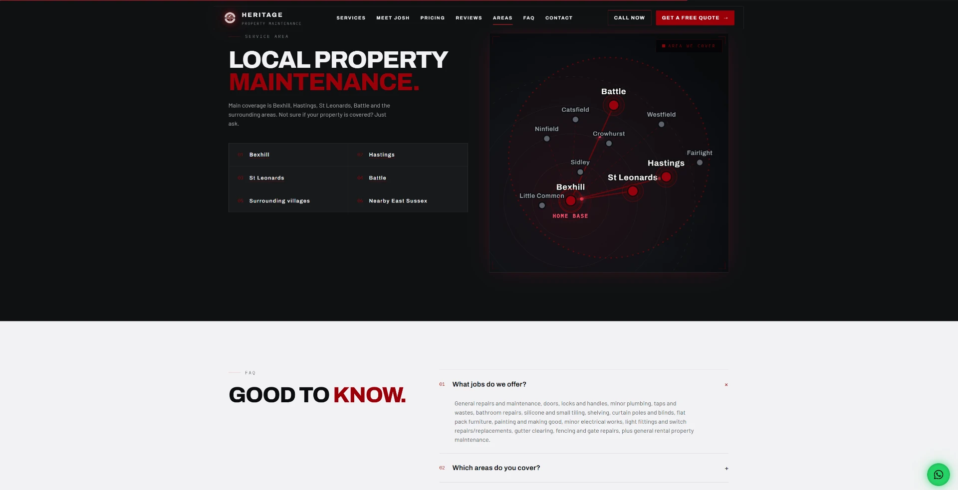 Heritage Handyman — Service areas & FAQ