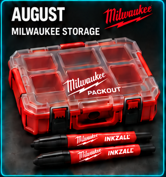 Milwaukee compact PACKOUT organiser and INKZALL markers