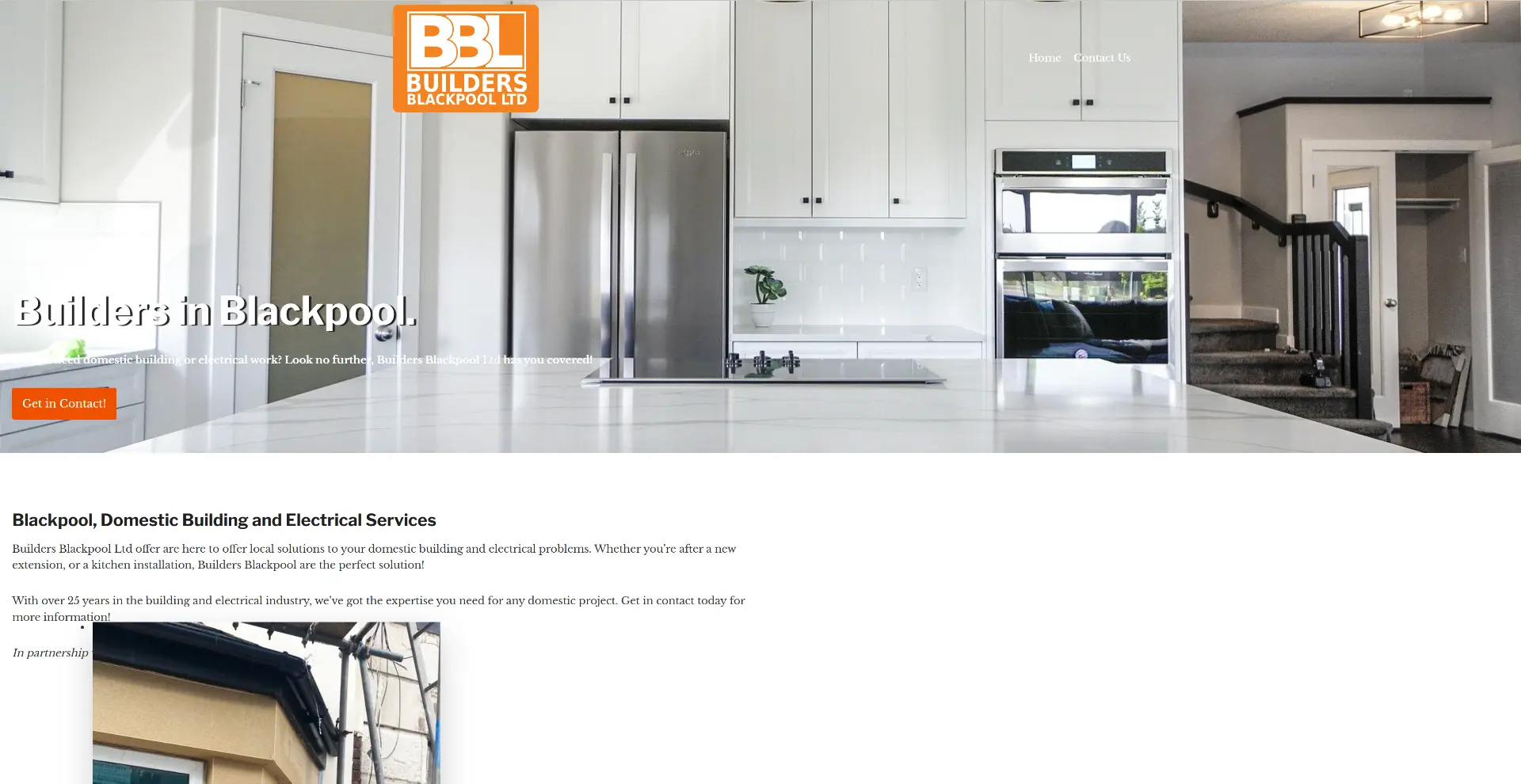 Builders Blackpool Ltd before redesign