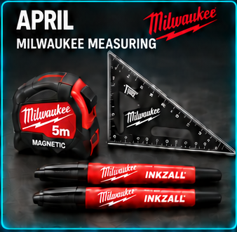 Milwaukee tape measure, speed square and INKZALL markers