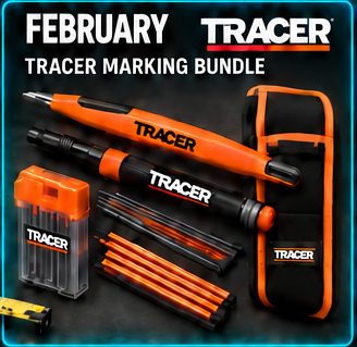TRACER deep-hole pencil, permanent marker, lead refills and holster